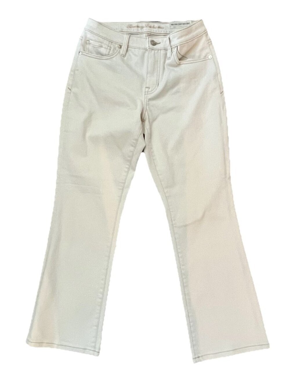 Tommy Bahama Women’s Mid Rise Crop Mini Bootcut Jeans Size 6 Natural Denim